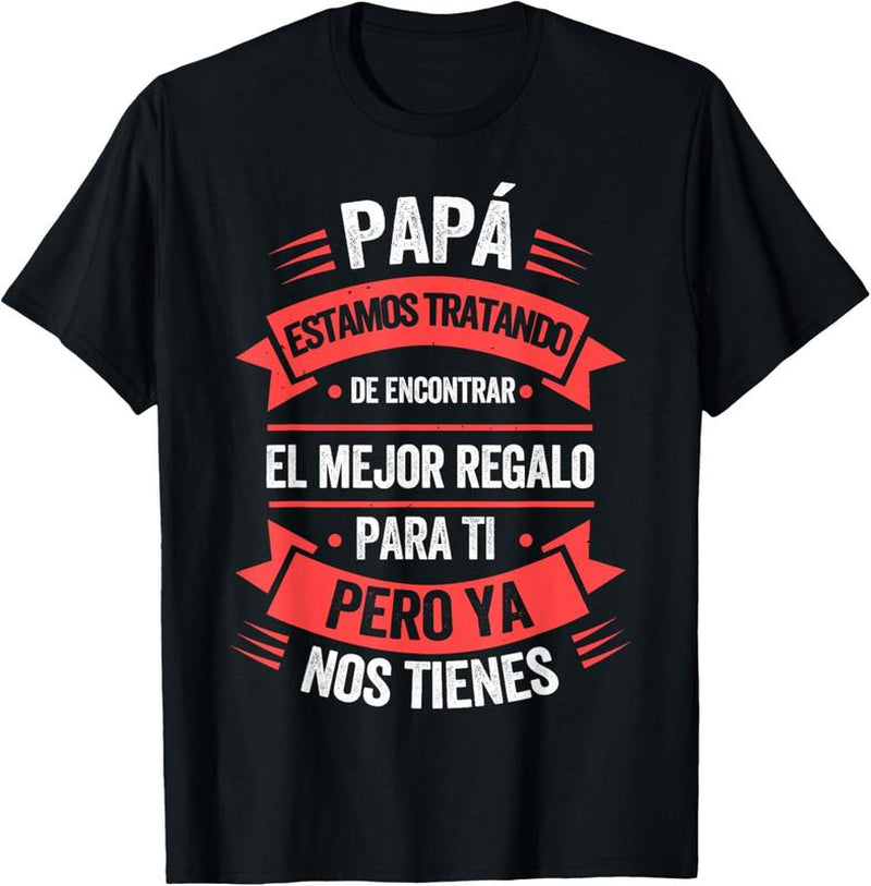 [Cotton Graphic Tees]Men Gifts Casual Shortsleeve Tops Funny Fathers Day Shirt Spanish Dad from Daughter Son T-Shirt
